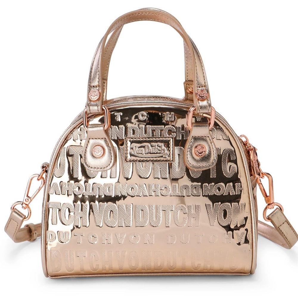 Von Dutch Rose Gold Reflective Bowling Bag